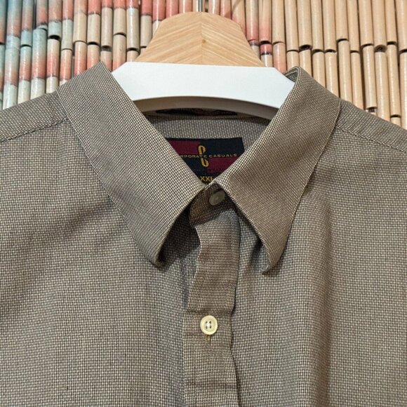 Corporate Casual Button-Down Shirt, 100% Cotton, Brown, Men's XXL - Picture 10 of 16